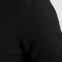 Half zip collar cotton mouline Zwart