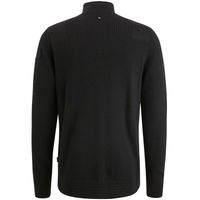 Half zip collar cotton knit Zwart