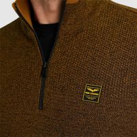 Half zip collar cotton mouline Bruin