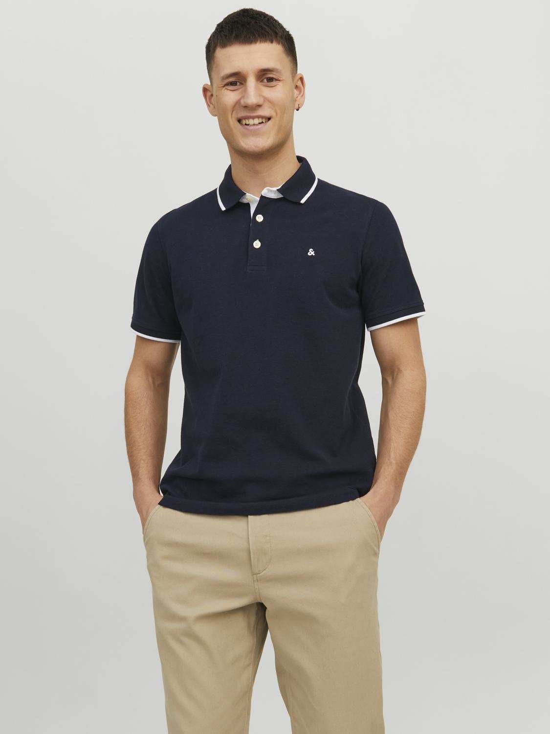 Jack & Jones Poloshirt Paulo Donkerblauw Jack & Jones Poloshirt Paulo Donkerblauw