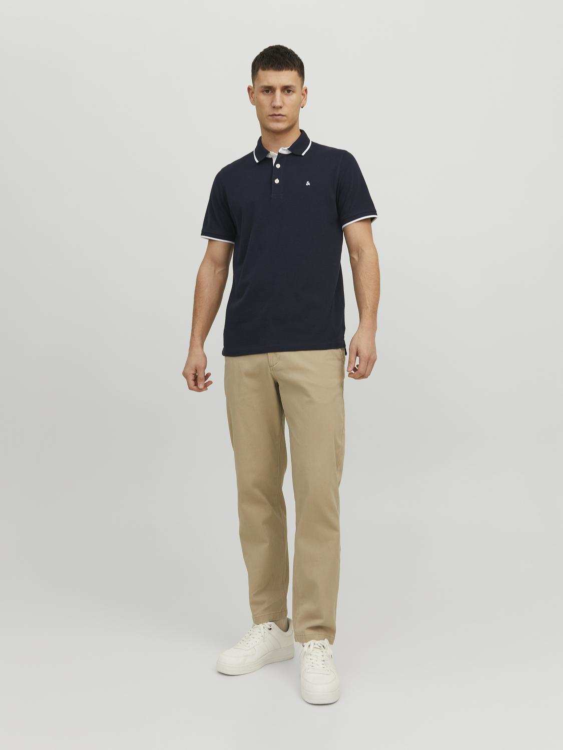 Jack & Jones Poloshirt Paulo Donkerblauw Jack & Jones Poloshirt Paulo Donkerblauw