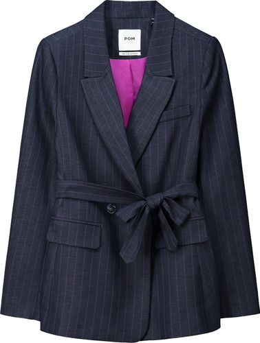 Pom Amsterdam Blazer Striped Midnight Blauw