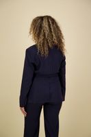 Blazer Striped Midnight Blauw