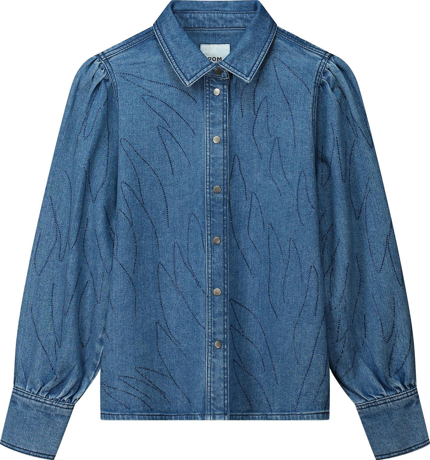 Pom Amsterdam Blouse Denim Blauw