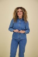 Blouse Denim Rhinestones Blauw