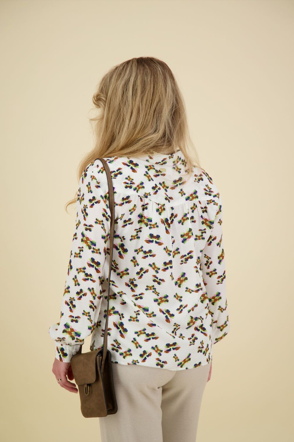 Pom Amsterdam Blouse Milly Butterfly Beige