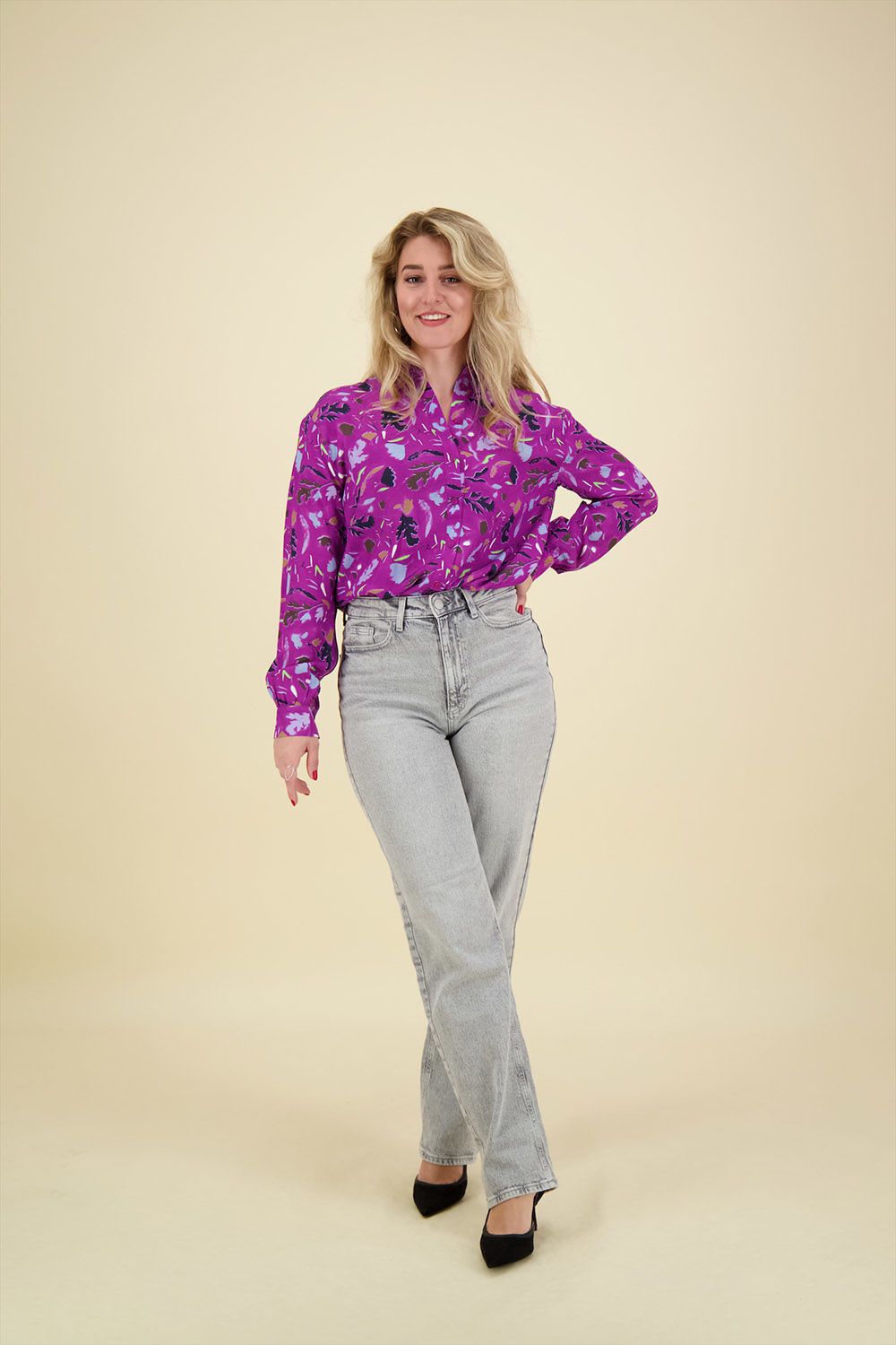 Pom Amsterdam Blouse Milly Featherfest Cactus Paars