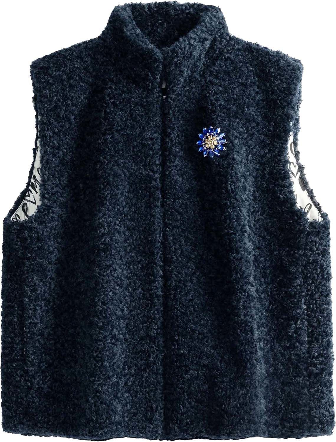 Pom Amsterdam Gilet Teddy Blauw