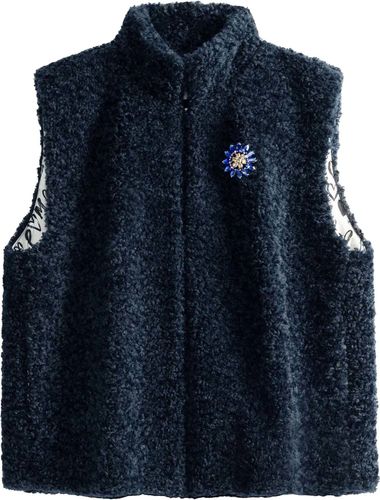 Pom Amsterdam Gilet Teddy Love Blauw