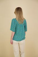 blouse s/s print Groen