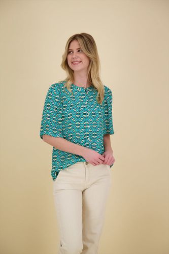 Poools blouse s/s print Groen