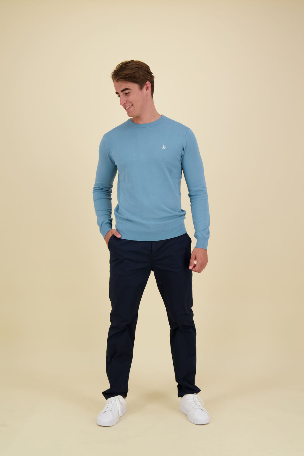 Scotch & Soda Trui Essential Blauw Scotch & Soda Trui Essential Blauw