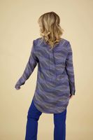 shirt half button aop Blauw