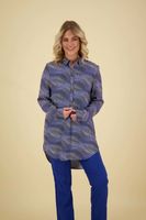 shirt half button aop Blauw