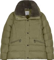 Padded jacket with faux fur collar Groen