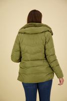 Padded jacket with faux fur collar Groen