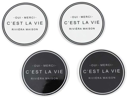 Riviera Maison C'est La Vie Coasters 4 pieces Multi