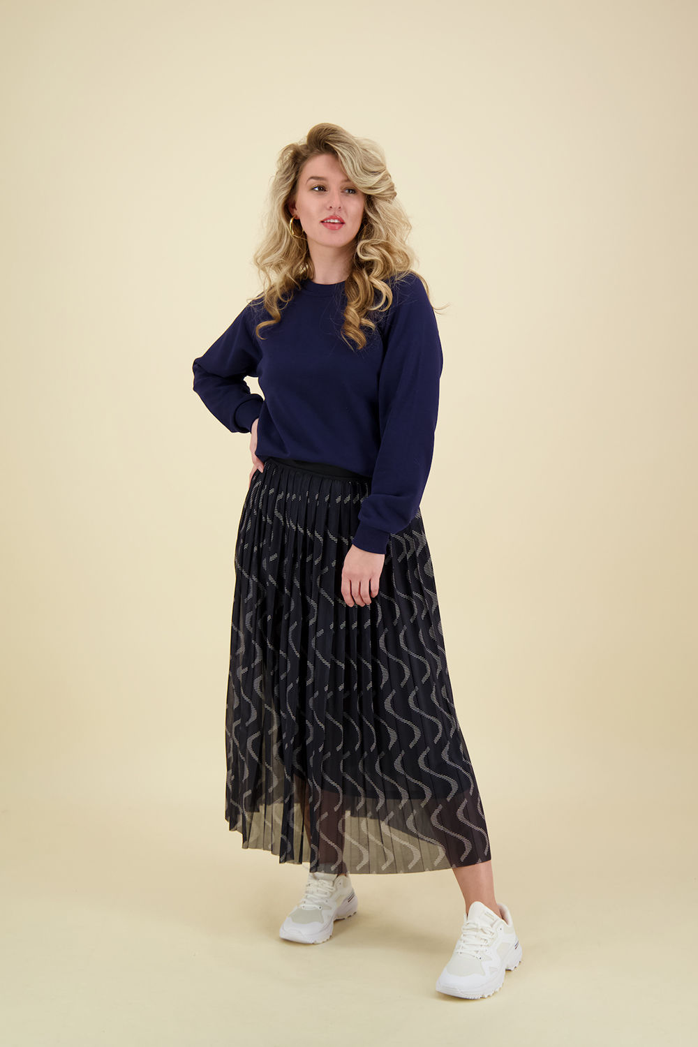 Vive La Femme Rok plissé Donkerblauw Vive La Femme Rok plissé Donkerblauw