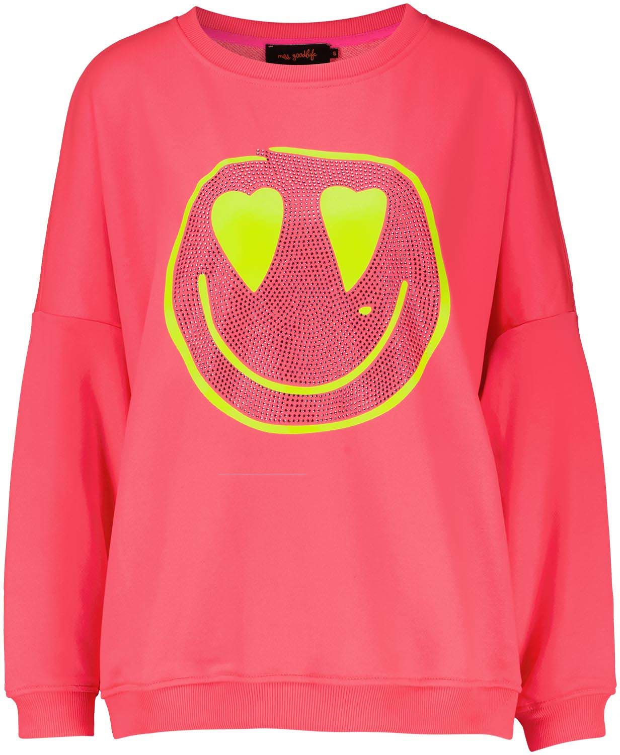 Miss Goodlife Roundneck Love Heartface Roze Miss Goodlife Roundneck Love Heartface Roze