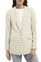 Single breasted check blazer Wit