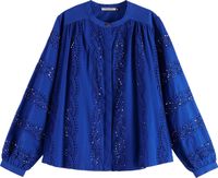 Shirt with broiderie anglaise Blauw