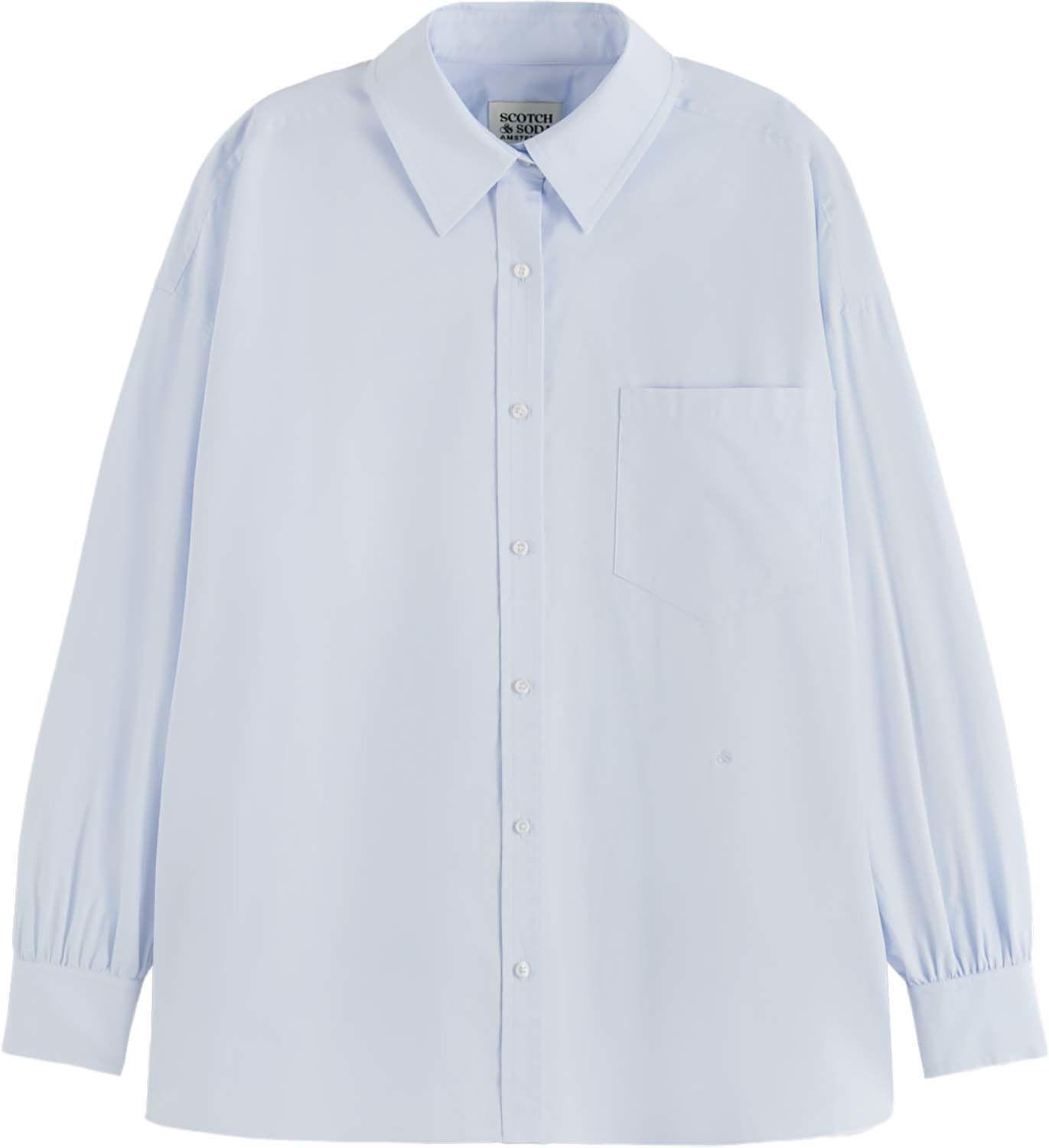 Scotch & Soda Blouse Poplin Blauw