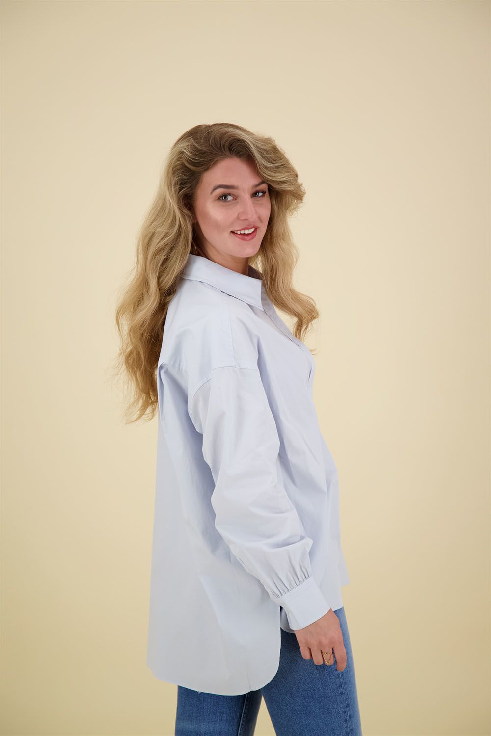 Scotch & Soda Blouse Poplin Blauw