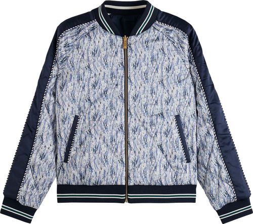Scotch & Soda Embroidered bomber with contrast de Blauw