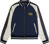 Embroidered bomber with contrast de Blauw