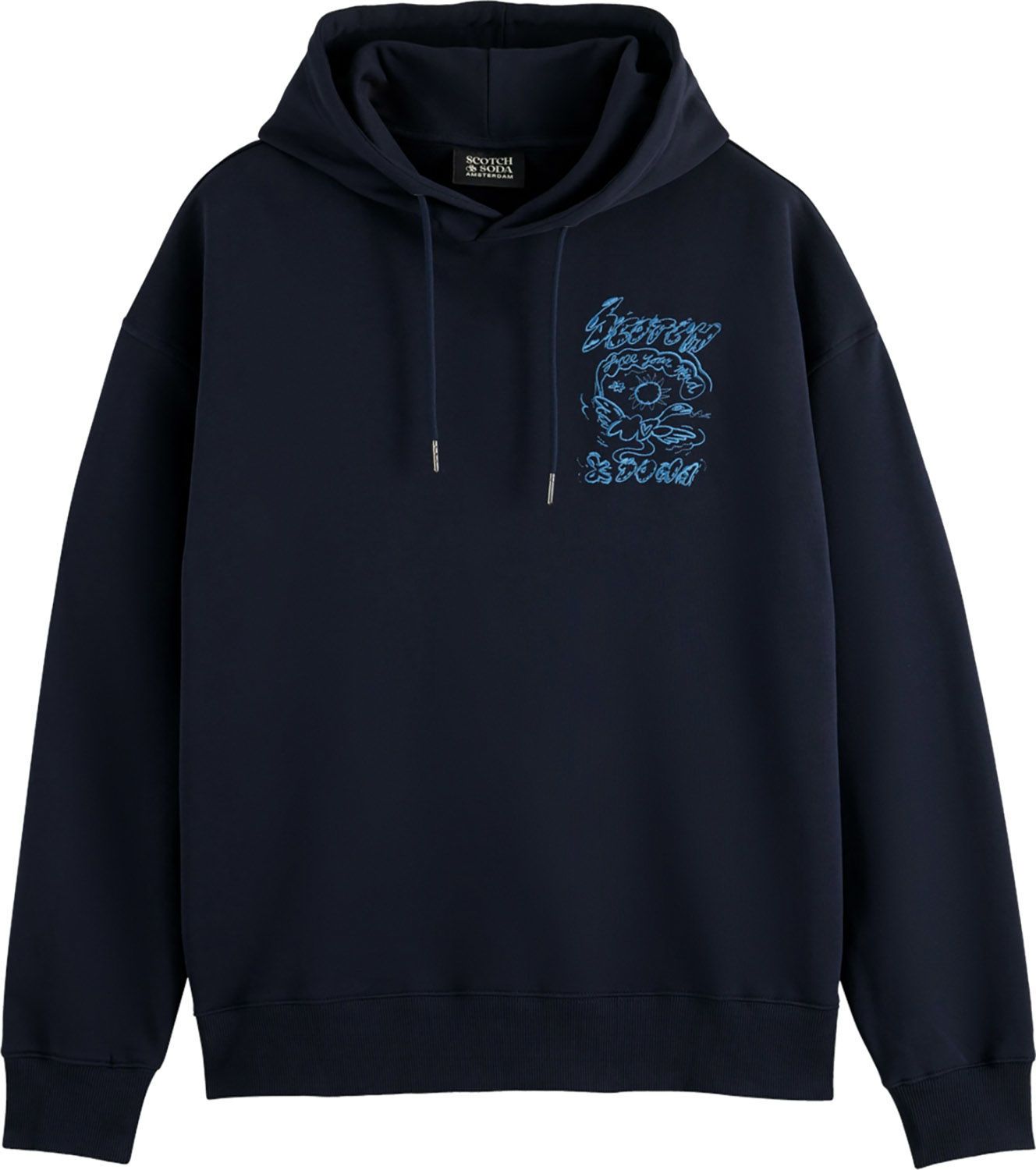 Scotch & Soda Hoodie Artwork Blauw