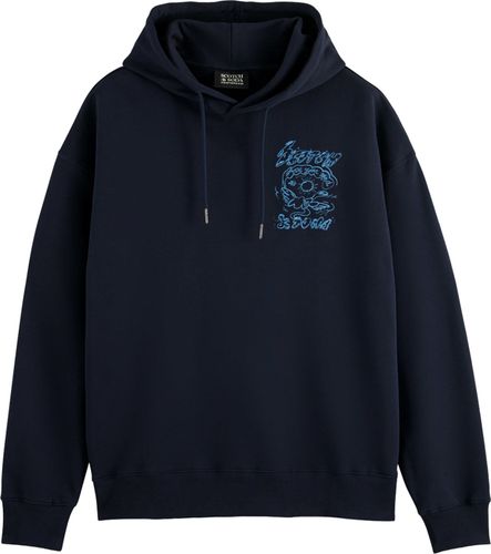 Scotch & Soda EMBROIDERED ARTWORK HOODIE Blauw