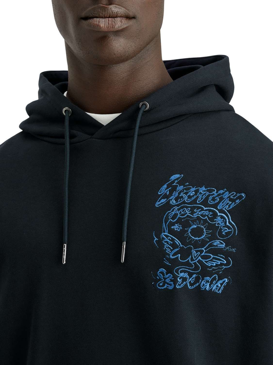 Scotch & Soda Hoodie Artwork Blauw