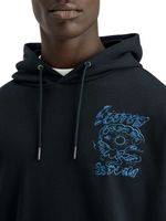 EMBROIDERED ARTWORK HOODIE Blauw