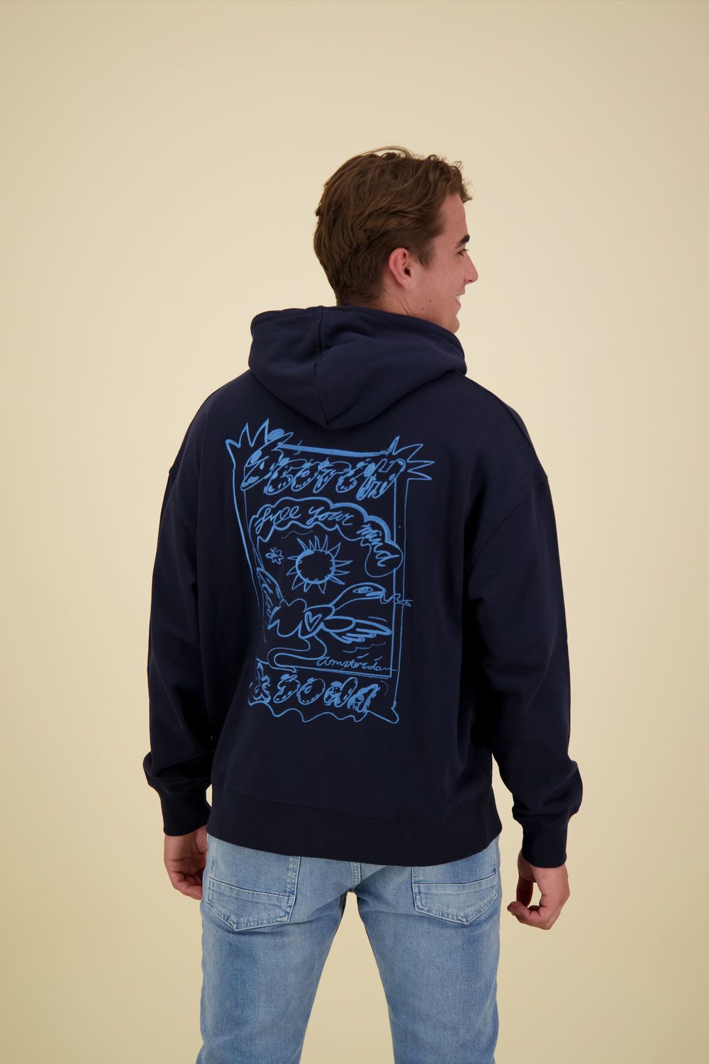 Scotch & Soda Hoodie Artwork Blauw