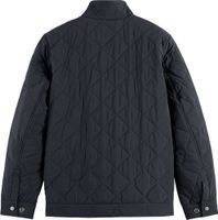 Quilted short jacket with Repreve f Blauw