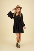 Balloon sleeve mini dress Zwart