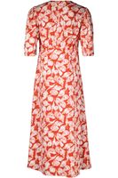 Midi wrap dress with knot detail Rood
