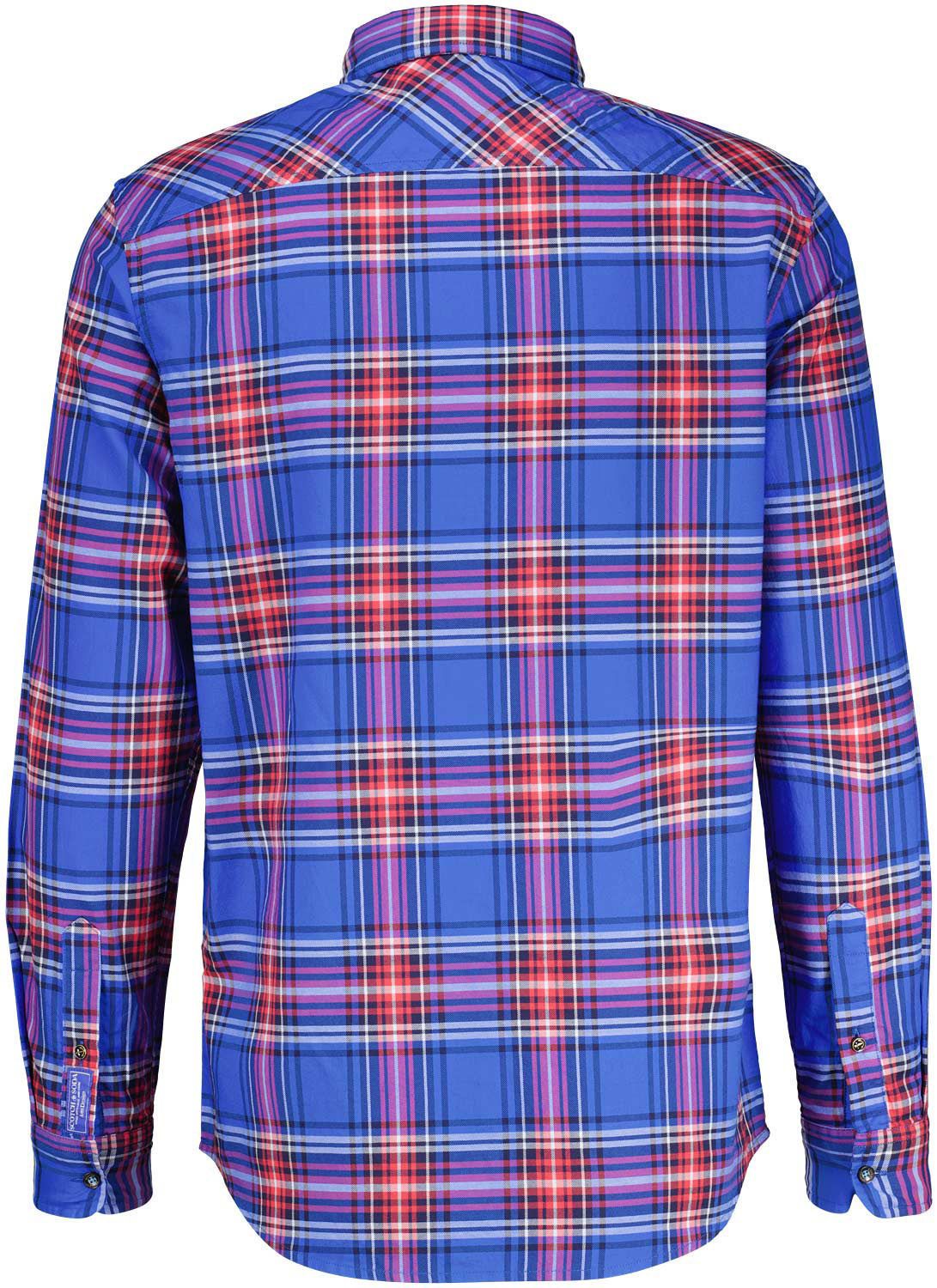 Scotch & Soda Overhemd Flannel Check Blauw
