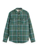 REGULAR FIT MULTICOLOURED FLANNEL C Groen