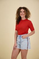 Short sleeved crew neck pullover Rood