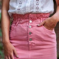 The Break mini skirt - Garment dye Rood