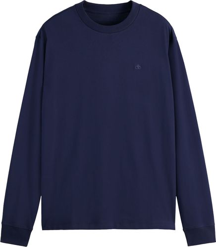 Scotch & Soda Logo regular fit long sleeve t-shir Blauw