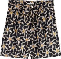 Printed viscose shorts Zwart