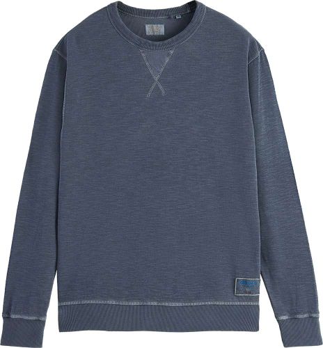 Scotch & Soda Garment-dyed structured sweatshirt Blauw