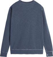 Garment-dyed structured sweatshirt Blauw