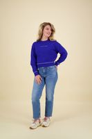 LOOSE FIT SWEATSHIRT WITH FLATLOCK Blauw