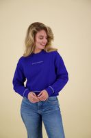 LOOSE FIT SWEATSHIRT WITH FLATLOCK Blauw