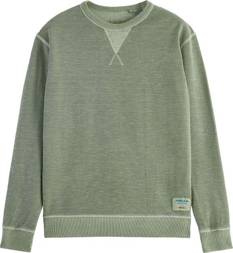 Scotch & Soda Garment-dyed structured sweatshirt Groen