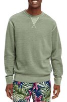 Garment-dyed structured sweatshirt Groen