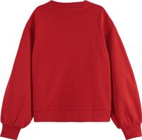 Buttoned shoulder detail sweatshirt Rood